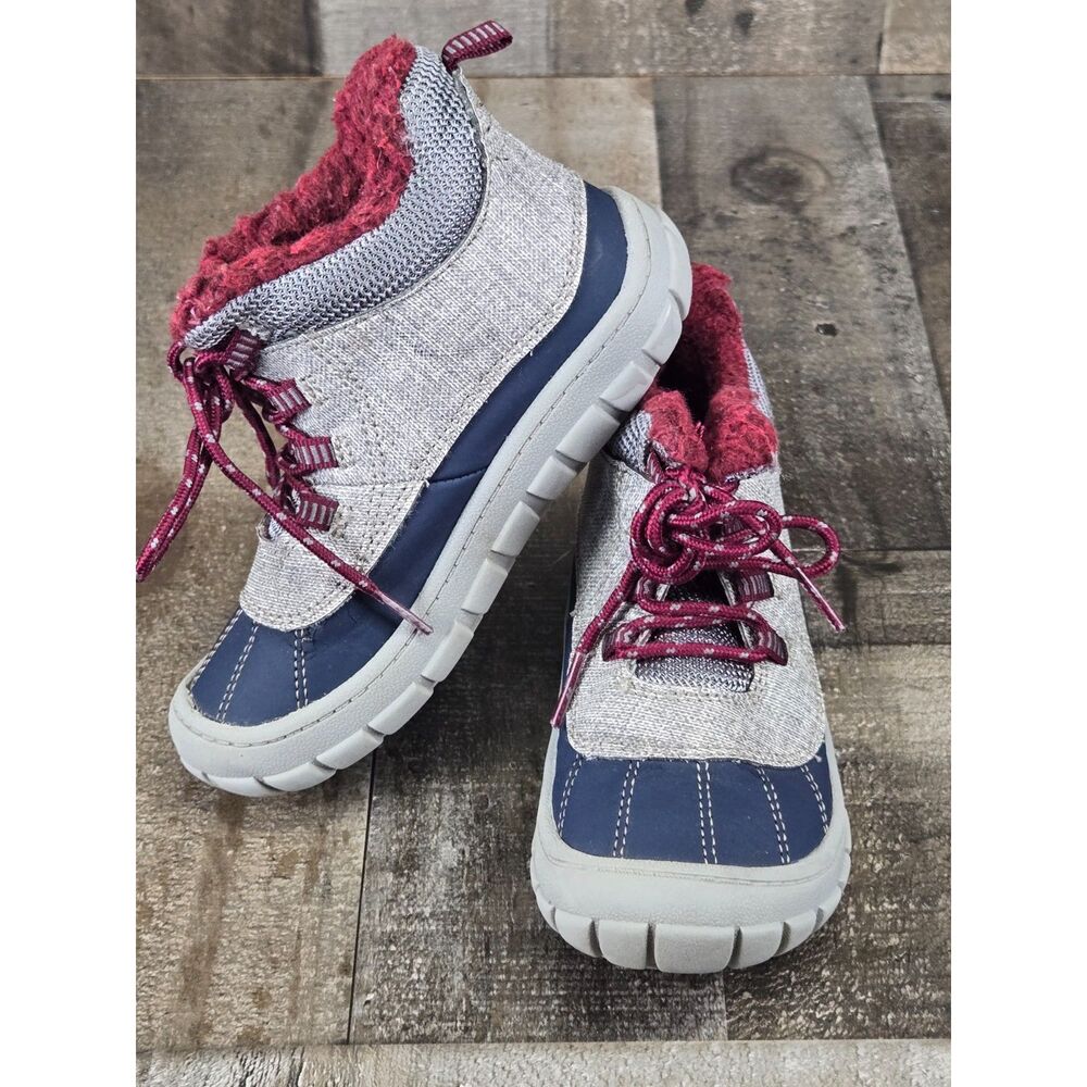 Boys Grey/Blue/Marron Wonder Nation Hiking Boots Toddler Size 10